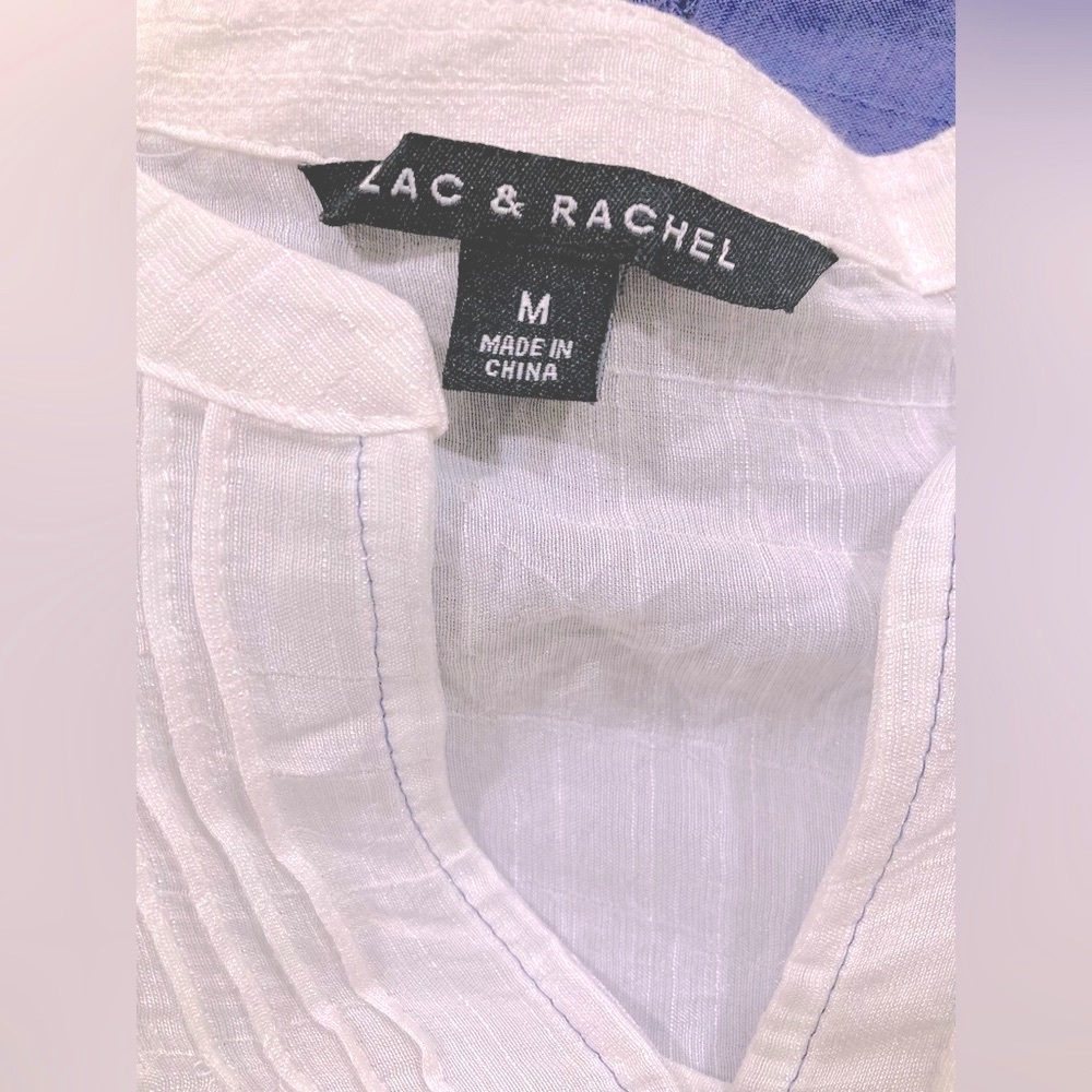 Zac & Rachel ocean blue purple boho peasant blouse - Picture 3 of 4
